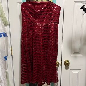 Eva Mendes NY&C Burgundy Sequin Fit & Flare Strapless Cocktail Dress Size M